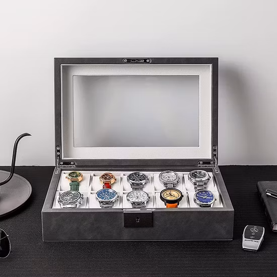 Ручная работа изготовленная на заказ роскошная коробка для часов из искусственной кожи упаковывающая подарочная коробка шкатулка для ювелирных изделий